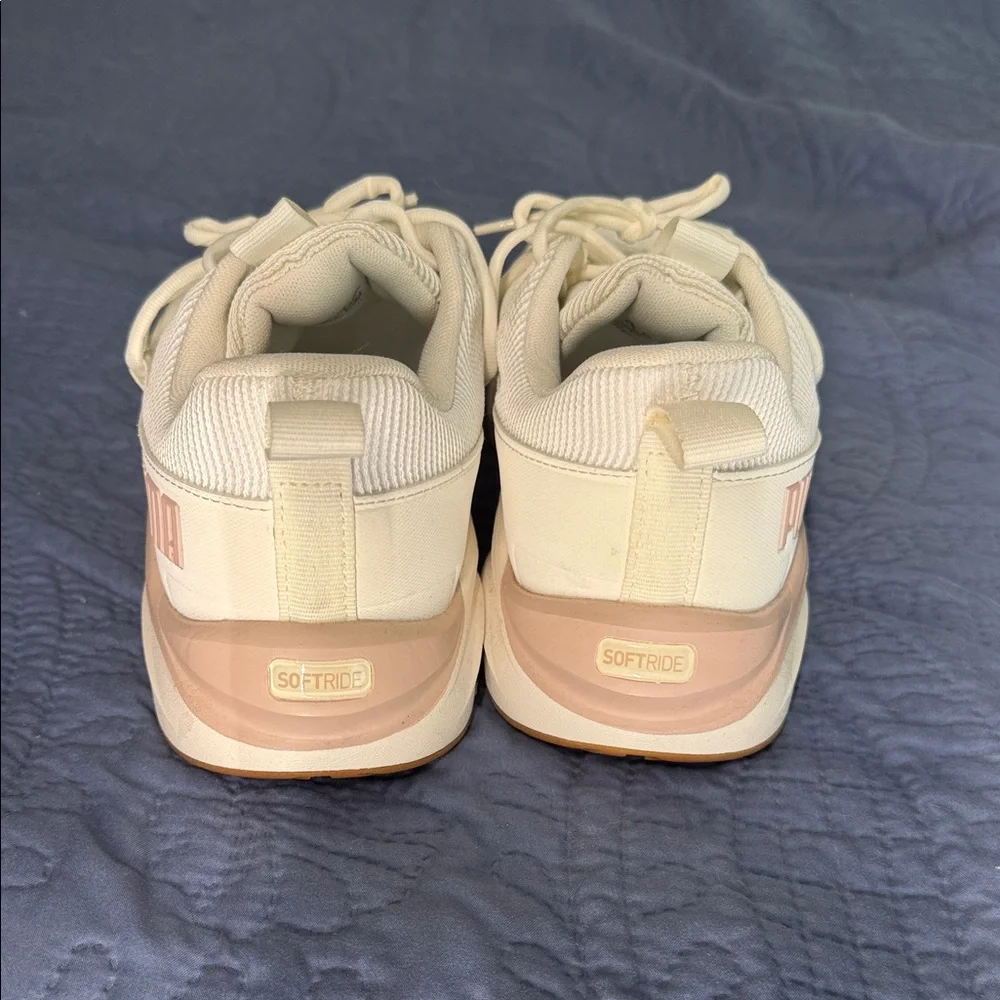 Puma Cream Sneakers with Orange Accents - Picture 3 of 5
